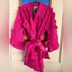 LA VIE STYLE HOUSE Floral Lace Mini Wrap dress